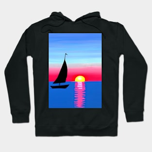 SIMPLE BUT BEAUTIFUL YACHT AT SUNSET Hoodie